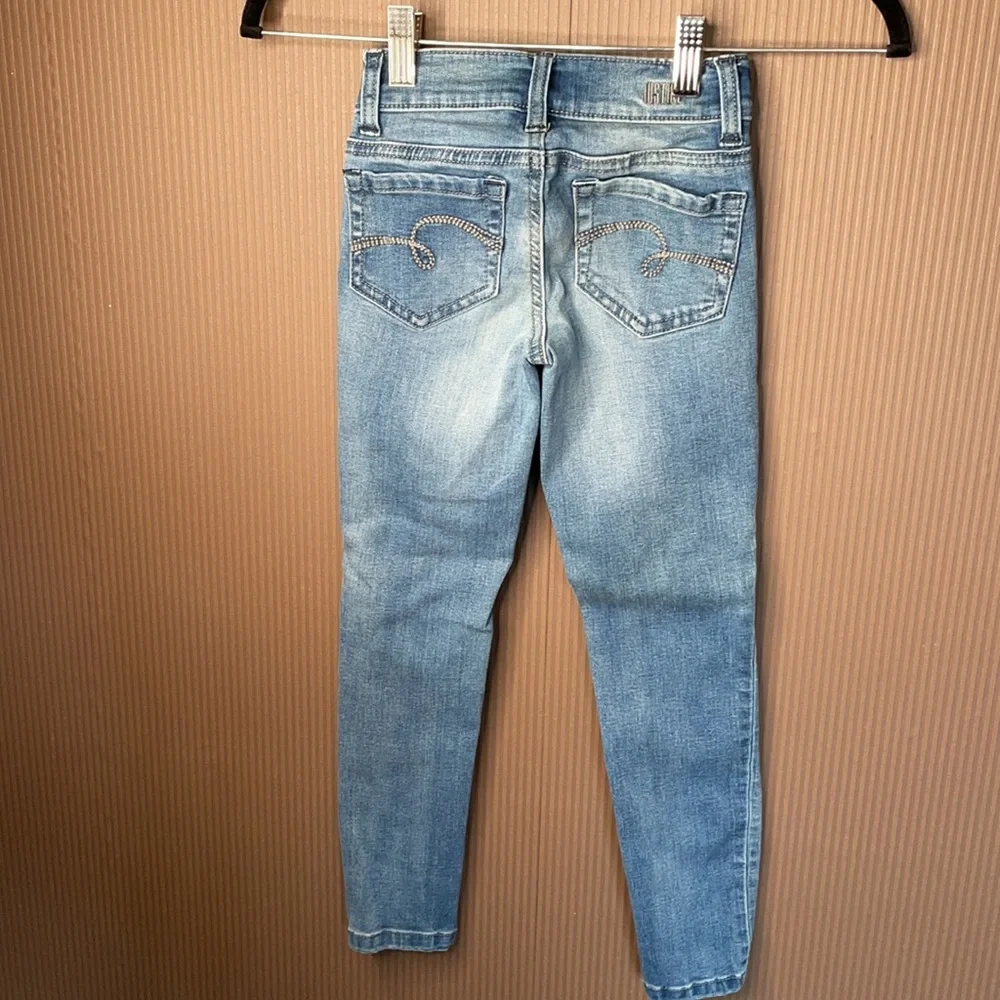 Justice‎ blue jean mid rise jeggings size 7 slim